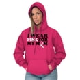 thumbnail image 3 of I Wear Pink For My Mom Support Unisex Plus Fleece Graphic Hoodie Brisco Brands 4X, 3 of 4