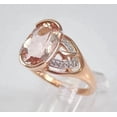 thumbnail image 2 of 2Ct Oval Cut Lab Created Morganite Solitaire Wedding Ring 14k Rose Gold Plated, 2 of 4