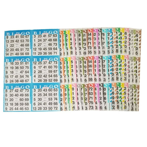 American Games Cartes de Jeu en Papier Bingo – 6 Cartes – 20 Feuilles de Bingo – 50 Livres – 20 Couleurs, Fabriqué aux É.-U.