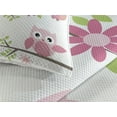 thumbnail image 3 of Ambesonne Owl Quilted Coverlet 3 Pcs, Spring Floral Owls, Queen Size, White Green Pink, 3 of 4