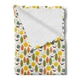 thumbnail image 2 of Autumn Soft Flannel Fleece Blanket, Colorful Red Fox on the Season at Forest Orange Leaves Composition Artwork, Cozy Plush for Indoor and Outdoor Use, 50" x 70", White and Multicolor, by Ambesonne, 2 of 5