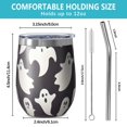 thumbnail image 5 of 12oz Stemless Wine Tumblers Dark Halloween White Ghosts Vacuum Insulated Stainless Steel Travel Tumbler Cups Mug with Lid and Straw for Champaign,Cocktail,Beer with Cleaning Brush, 5 of 5