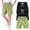 Light Green, variant on Ruyang 3 Pack Kids Cotton Linen Shorts Solid Casual Elastic Waist Wide Leg Shorts Summer Lightweight Beach Vacation Shorts