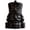 A004- Style D, variant on Black and Gold Christmas Santa Claus Statue with Crackle Glaze Finish, Resin Holiday Figurine Desktop Ornament for Home Shelf, Xmas Party Centerpiece Gift Decoration