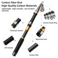 thumbnail image 4 of SAN LIKE Fishing Rod and Reel Combos, Carbon Fiber Telescopic Fishing Pole Combo Set Quick Set Spinning Reel with Lures Accessories Travel Kit and Carrier Bag for Saltwater Freshwater 7.8FT, 4 of 9