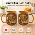 thumbnail image 3 of Cozy Reading Coffee Mug, Book Lover Mug, Magical Forest Girl with Animals Design, Floral Storybook Gift for Women, Ceramic 11 Oz Cup, 3 of 4