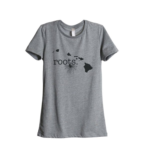 Thread Tank Home Roots State Hawaii HI Women's Relaxed Crewneck T-Shirt Tee Heather Grey Small
