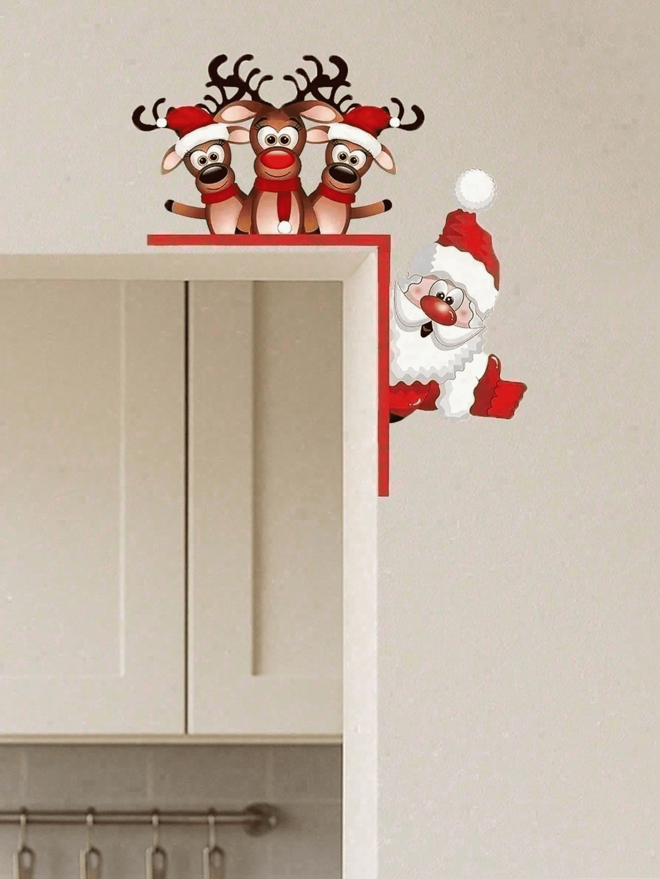 Waterproof Reindeer Christmas Door Decor Outdoor Indoor Holiday Home Decoration