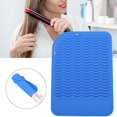 thumbnail image 4 of Plancha de pelo de silicona, funda resistente al calor, rizador de pelo de viaje, alfombrilla antideslizante (azul), 4 of 8