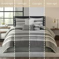 thumbnail image 5 of Grand Avenue White Grey Comforter Set California King Size, 7 Piece Geometric Jacquard Bedding Set, Matching Bedskirt, Pillows & Shams, Curtains, 5 of 7