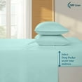 Picture of Sathi Linen 600 Thread Count  100% Cotton 4-Pcs (1-Flat Sheet +1- Fitted Sheet + 2-Pillow Cover ) Sheet set Color Aqua Blue Solid Size Twin Size Deep 15 Inch  Pattern Solid 