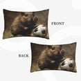 thumbnail image 2 of Naloa Football Loving Hamster Pillowcase, Throw Pillowcase, Wrinkle-Free, Stain-Resistant with Hidden Zipper for Bedroom Sofa-20"x30", 2 of 6