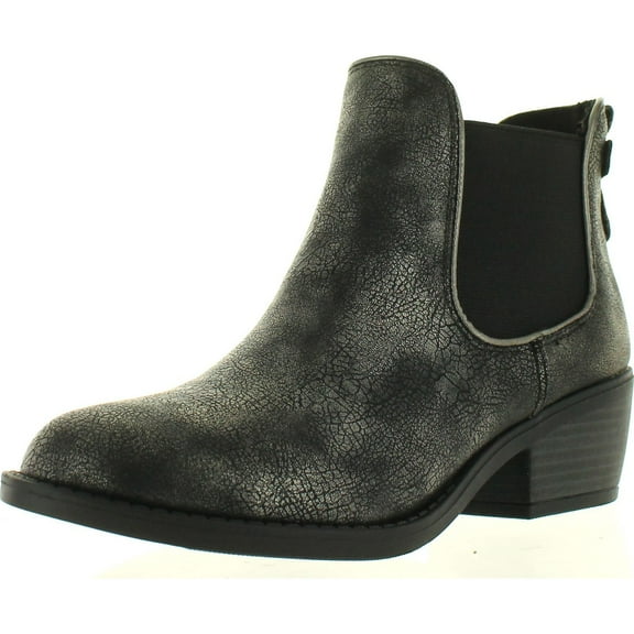 Soda Women's Chelsea Faux Leather Elastic Side Panel Ankle Boots