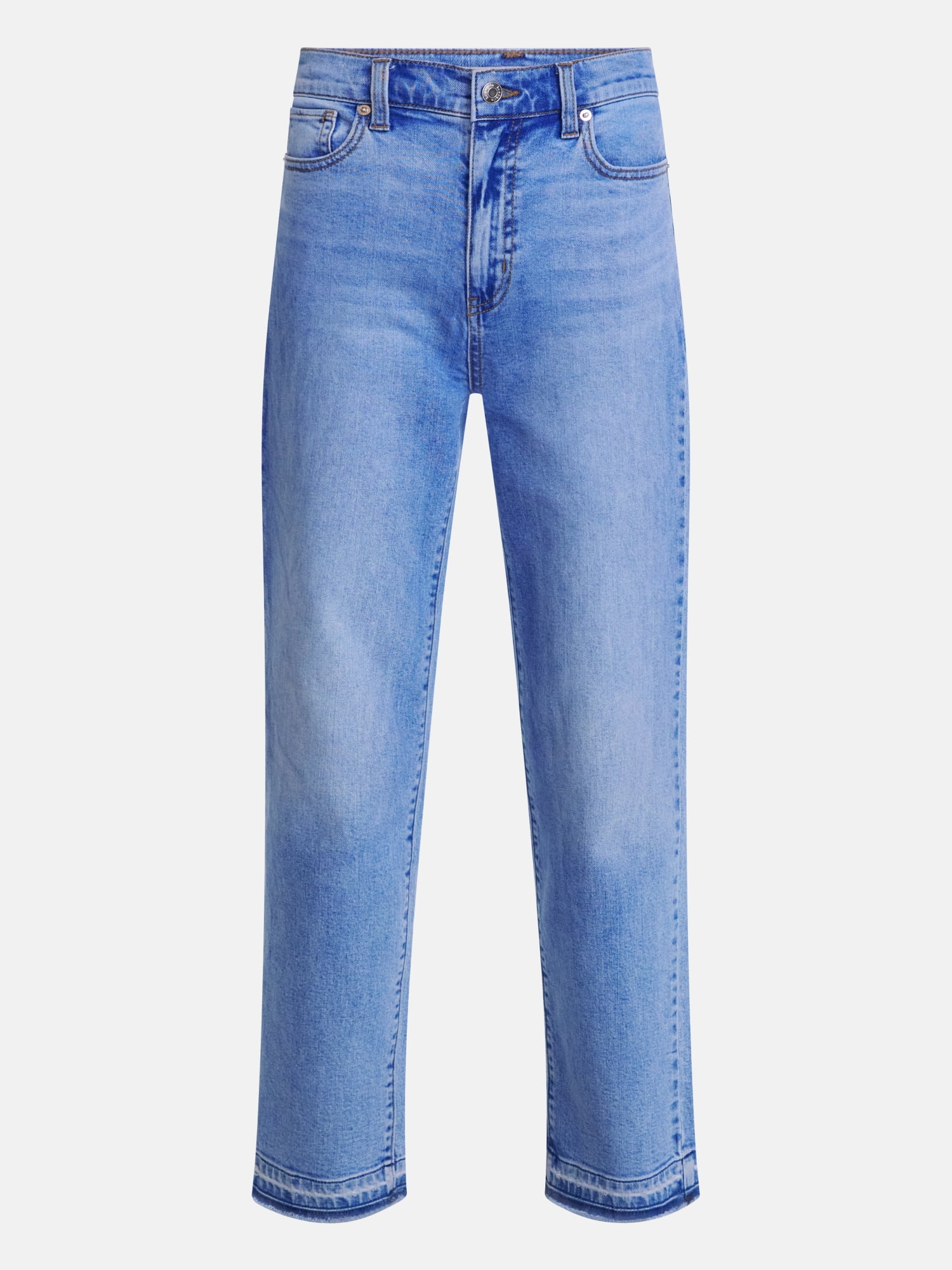 Scenario Women's and Women's Plus High Rise Straight Leg Let Down Hem Jeans, 29" Inseam, Sizes 0-28W