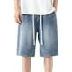 thumbnail image 1 of Pantalones cortos vaqueros holgados Cagnkofi para hombre, de corte holgado, con cordón ajustable y cintura elástica para playa y verano., 1 of 8