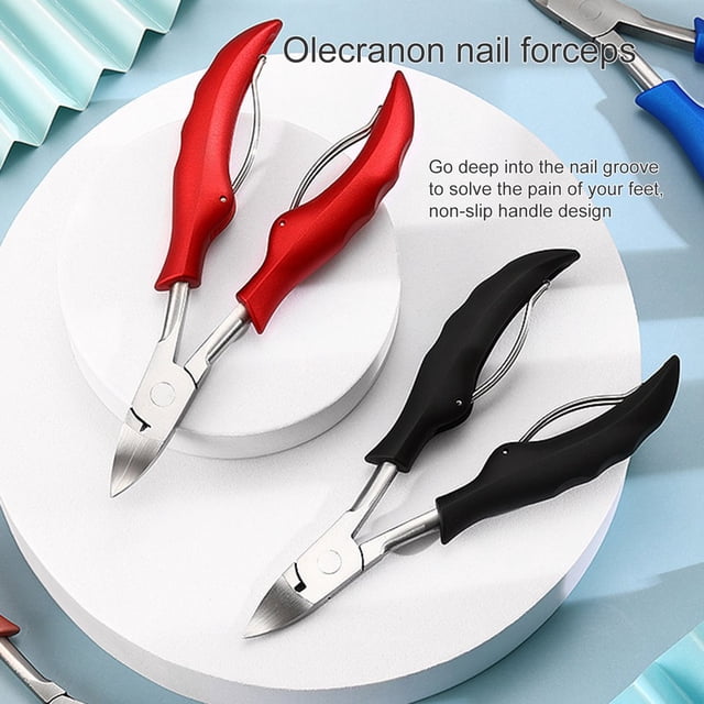 Cuticle Scissors Professional Pedicure Tools Stainless Steel Heavy Duty Thick Toenail Clippers for Home Use