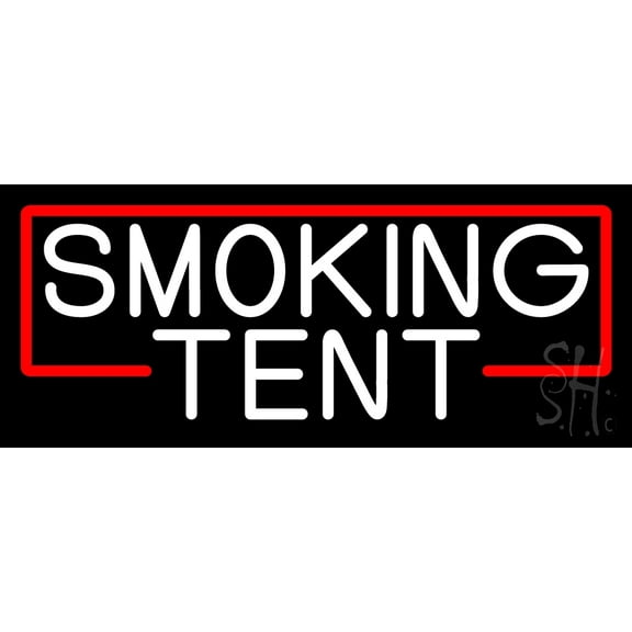 Smoking Tent LED Neon Sign 6 x 15 - inches, Clear Edge Cut Acrylic Backing, with Dimmer - Bright and Premium built indoor LED Neon Sign for Bar decor.
