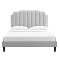 thumbnail image 5 of Modway Colette King Performance Velvet Platform Bed in Light Gray, 5 of 10