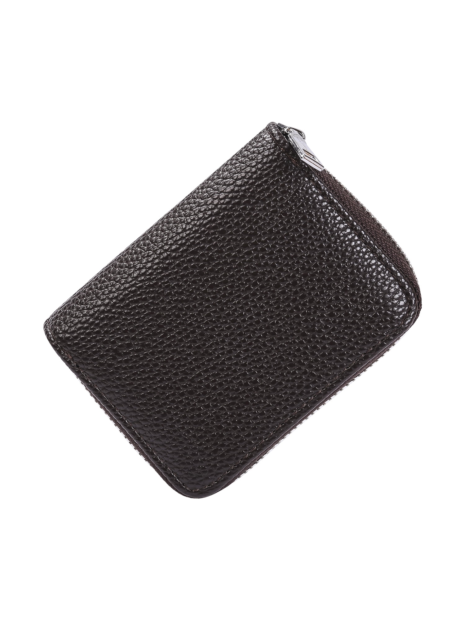 Women Fashion Multi-slot Zipper Card Holder PU Leather Mini Solid Color Wallets