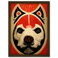 thumbnail image 1 of Abstract Mixed Media Dog Design Red Black Artwork Framed Wall Art Print A4, 1 of 4
