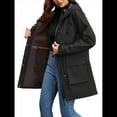thumbnail image 2 of Chaquetas Softshell Impermeables para Mujer, Abrigos Cálidos con Forro y Capucha, Chaqueta Impermeable Larga. Negro L, 2 of 10