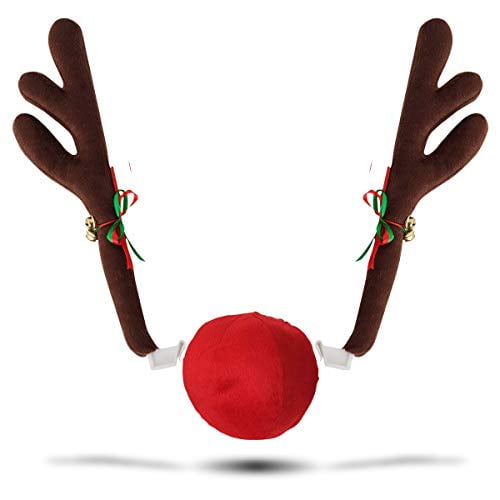 Zone Tech Car Reindeer Accessory Set  Christmas Car Jingle Bell