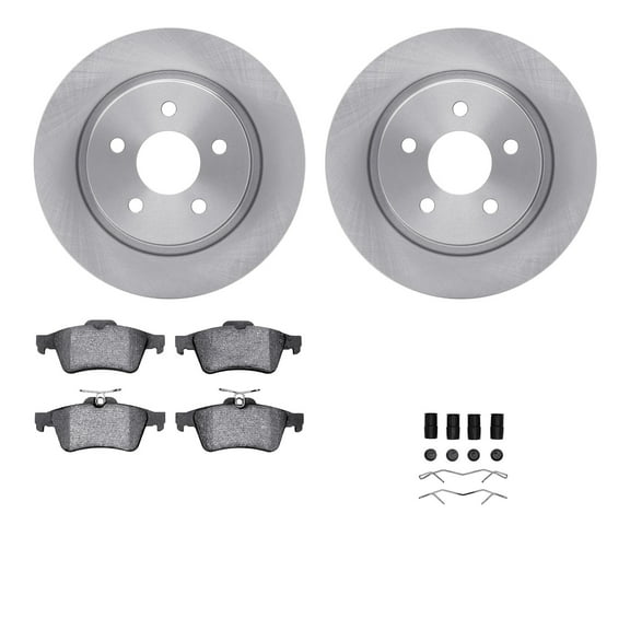Dynamic Friction Company Rear Brake Rotors with 5000 Advanced Brake Pads includes Hardware 6512-27227