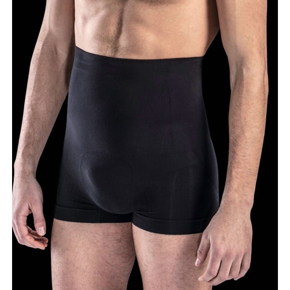 Men's FarmaCell 402S Cotton Shaping Control High Waist Boxer w/4 Stays (Black M)