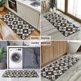 thumbnail image 6 of Black Beige Checkerboard Checkered Pattern Kitchen Rug Mat,Kitchen Runner Rugs Non Skid Washable,Decorative Kitchen Floor Mats for Kitchen,Sink,Laundry,17"x47.2", 6 of 7