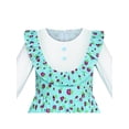 thumbnail image 4 of Girls Dress Blue Floral Long Sleeve Cotton Casual Dress 4 Years, 4 of 6