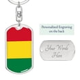 thumbnail image 2 of Bolivia Flag Keychain Dog Tag Stainless Steel or 18k Gold, 2 of 8