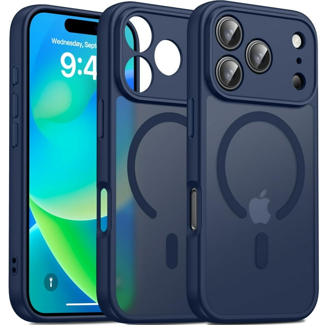 Funda Magnética Oterkin para iPhone 17 Pro Max Azul Oscuro