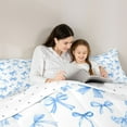 thumbnail image 4 of Castle Fairy Preppy Child Cartoon Bowknot Bedding Comforter Set 7pcs,Blue White Queen Bedding Sets Super Cozy,Dreamy Princess Bowtie Queen Sheet Sets,Microfiber Bedroom Decor,Reversible, 4 of 8