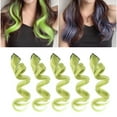 thumbnail image 4 of Curly Hair Extensions Clip In, 5pcs 55cm Curly Wavy Hairpiece Clip Multi Colors Party Highlights Clip In Colorful Synthetic Hair Extensions with Clips for Women and Girls, 4 of 7