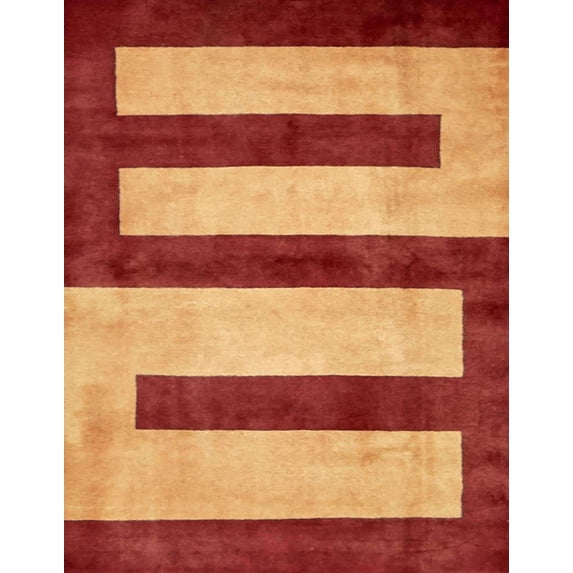 Ahgly Company Indoor Rectangle Abstract Red Abstract Area Rugs, 2' x 3'