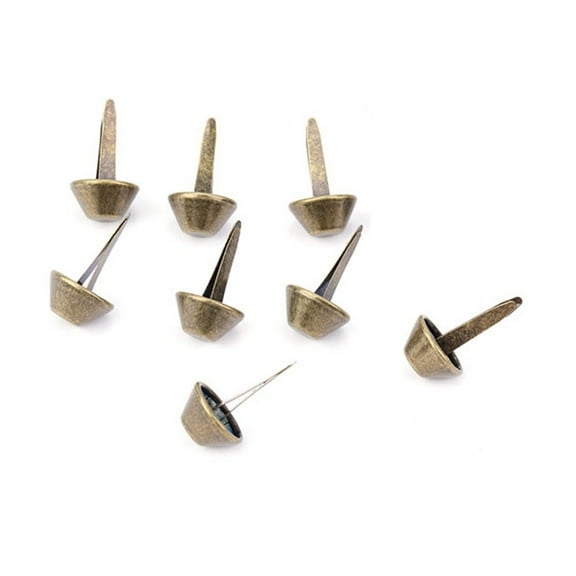 50Pcs Purse Handbag Cone Feet Nailhead Stud Spike Leather Craft Supplies (Brass 15mm)