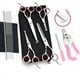 thumbnail image 1 of Juego de tijeras de peluquería canina 9, herramienta de aseo profesional para mascotas con punta redonda de seguridad de acero inoxidable, Kit de 5 piezas, rectas, curvas, 1 of 5
