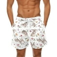 thumbnail image 1 of Aayomet Swim Trunks Men Easter Printing Pocket Buckle Lapel Shorts (Pink, M), 1 of 4