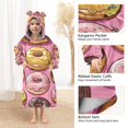 thumbnail image 3 of FORMRS Wearable Blanket Hoodie with Sleeves for Kids Cozy Flannel Sweatshirt, Cute Doughnuts Pattern, 3 of 7