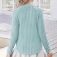 thumbnail image 4 of Efsteb Kids Girls Shirts Long Sleeve Tops Round Neck Knit Top Fashion Comfy Cute Tops Solid Color Loose Casual Blouses (Light Blue,7 Years), 4 of 7