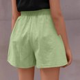 thumbnail image 4 of Cethrio Kids Girls Shorts with Pockets, Relaxed Elastic Waist Casual Summer Shorts Green Size 5-6 T, 4 of 7