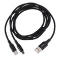 thumbnail image 1 of Durable Dual Charging Cable with Fast Data Transmission and Quick Connect for Home Use Black, 1 of 8