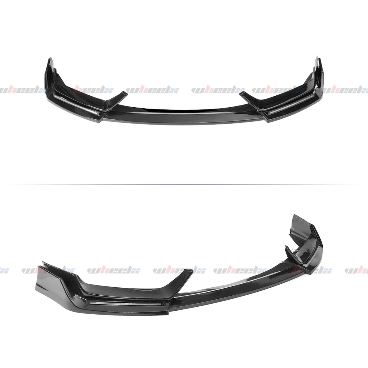 Front Bumper Lip W/Light Compatible with 2016-2021 Honda Civic Hatchback & Si, Air Dam Spoiler Splitter with LED Daytime Running Lights Fit for 2016 2017 2018 2019 2020 2021 (Glossy Black)