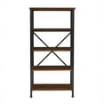 thumbnail image 3 of Linon Austin Sturdy Rustic Bookcase with 4 Wood Shelves and Metal Frame in Black, 3 of 9