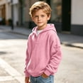 thumbnail image 6 of lcziwo Boys Half Zip Hoodies Waffle Knit Long Sleeve Pullover Solid Color Sweatshirts with Pockets Trendy Winter Hoodie 2026 Pink,13-14 Years, 6 of 10