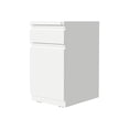 thumbnail image 1 of Hirsh Caisson Mobile Profond de 20 Pouces pour Dossiers, Boîte Métallique à 2 Tiroirs, Sac à Dos, Blanc, 1 of 5