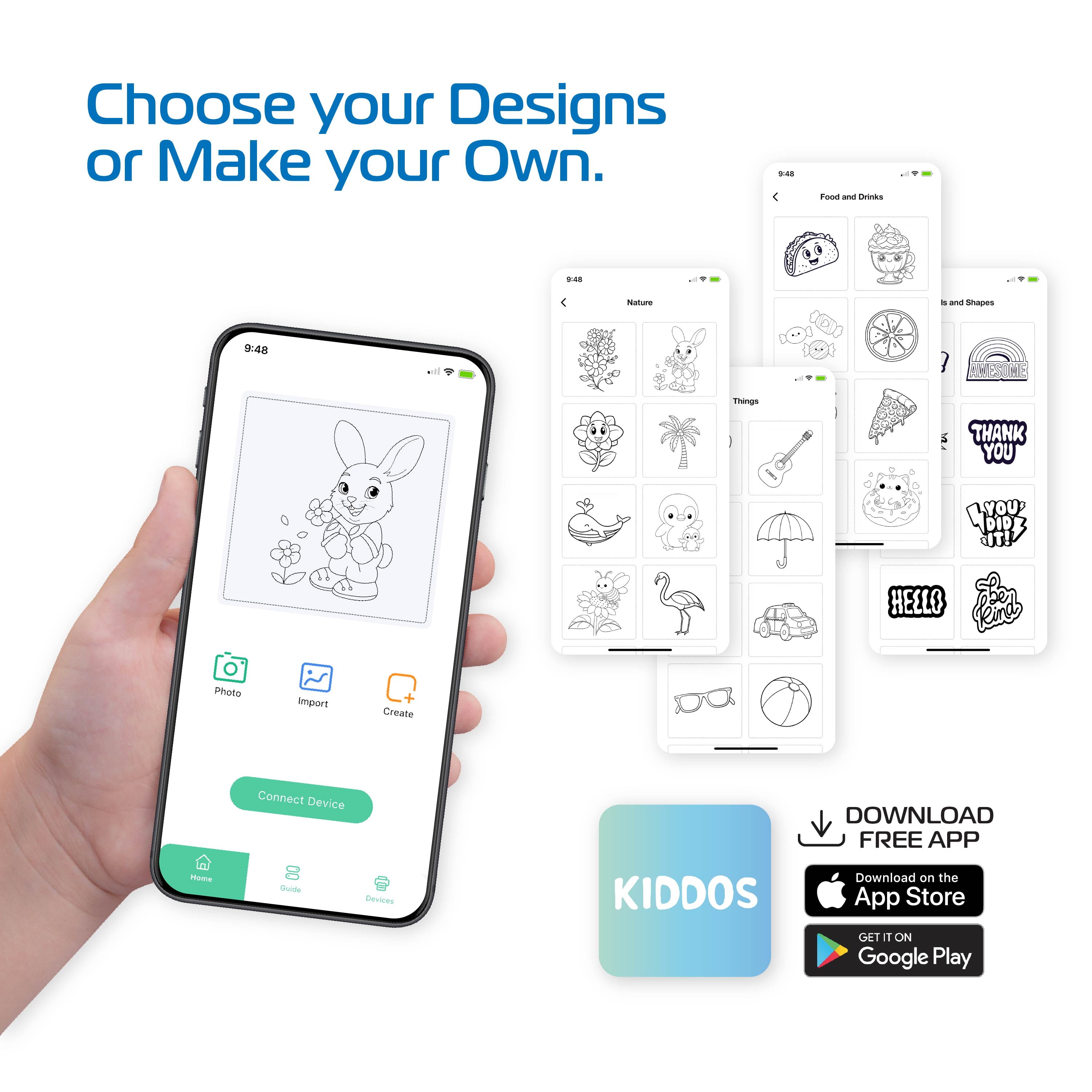 Kiddos Sticker Maker Machine – Sticker Maker for Kids 8+ DIY Arts and Crafts Kit with Markers, Sticker Rolls & App