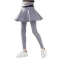 thumbnail image 2 of Spazoro Girls Tennis Skirts with Leggings, Soft & Comfy Fall and Winter Stretchy Elastic Waist Yoga Sports Outwear Tights Pants Gray Size 5 T, 2 of 4