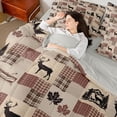 thumbnail image 4 of Homewish Woodland Wildlife Deer Twin Bedding Sets 7-Piece for Kids Teens Adults,Maple Leaves Bedding Comforter Set Microfiber,Geometric Plaid Grid Breathable Sheet Sets,Ultra Soft Home Decor, 4 of 8