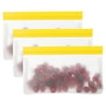thumbnail image 1 of Uxcell Sac de Congélation Réutilisable 6"x2"x4.1", 3 Pcs Sacs de Stockage Alimentaire Étanches avec Fermeture Éclair pour Réfrigérateur Collation Légumes Fruits Glace pour une Fraîcheur Durable, Jaune, 1 of 7